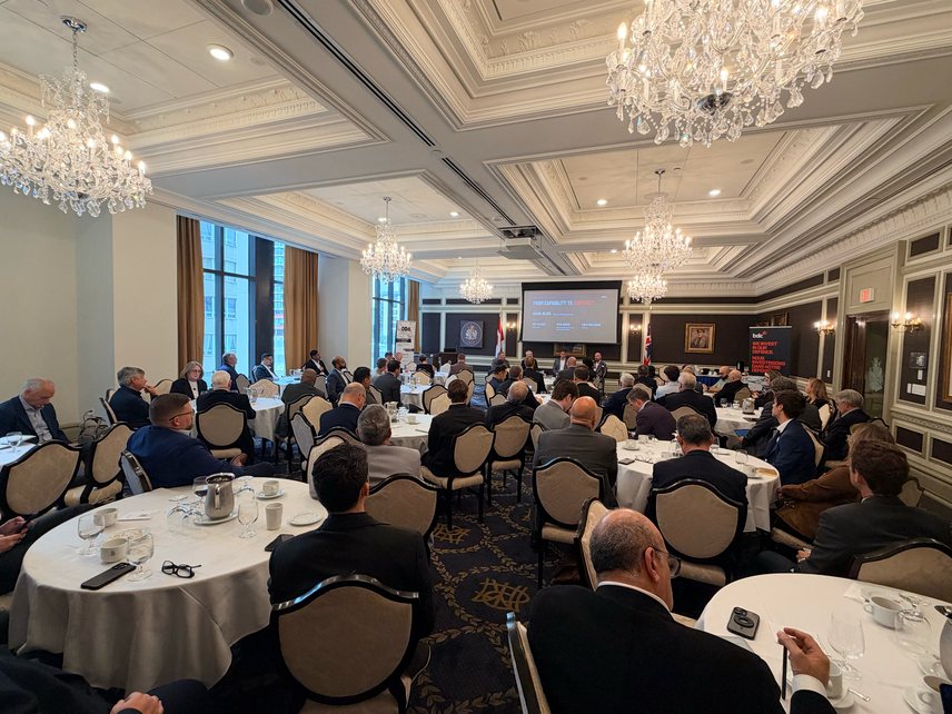 Attendees seated at round tables in the Otter Room during the Defence Industry Exchange 2026